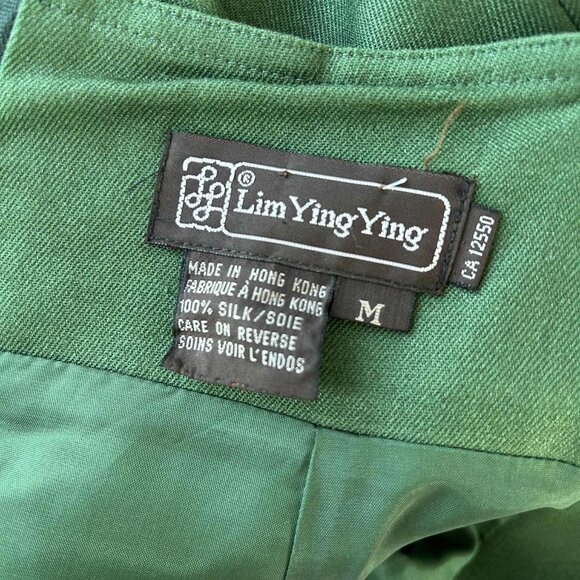 Lim Ying Ying Emerald Silk Embroidered Midi Skirt With Lining & Back Slit – US M - Picture 10 of 10